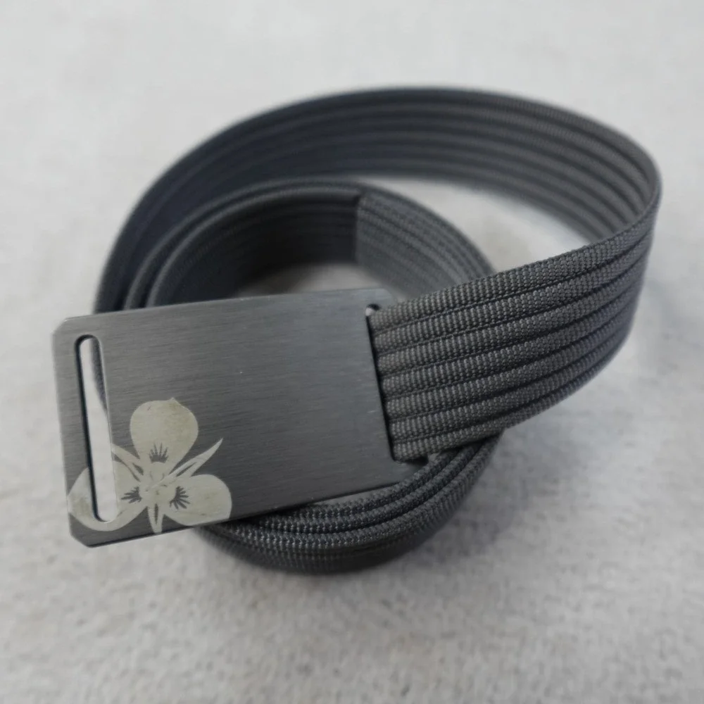 GRIP6 Belt Gray Nylon Webbing Floral Buckle USA Made Adjustable 34